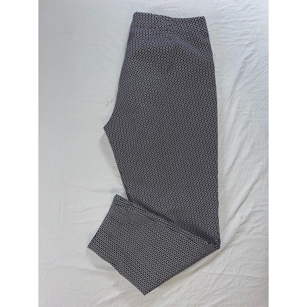 J Jill Lightweight Stretch Cotton Tapered Geometric Pattern Pants. Women's 10.